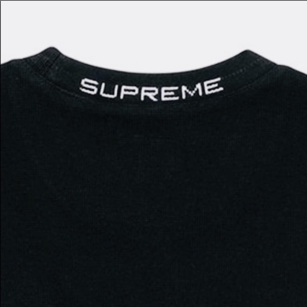 Supreme Waffle Ringer Tee Shirt Large New Black - Picture 3 of 5